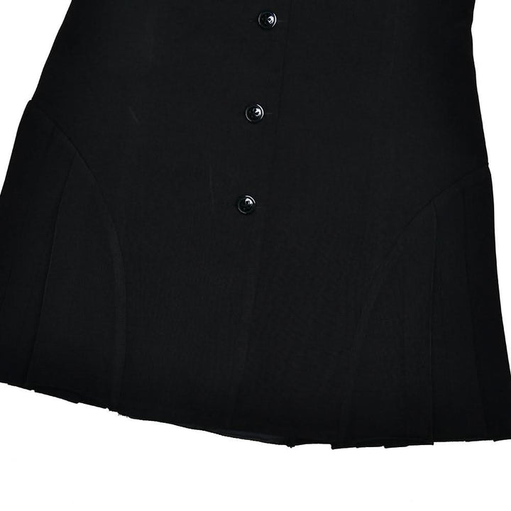 Halter deep V neck button pleated backless mini dress  | Festival Outfits Women