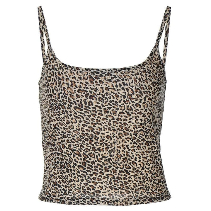 Leopard print u neck backless cami top  | Festival Outfits Women  | Cheetah Print Top