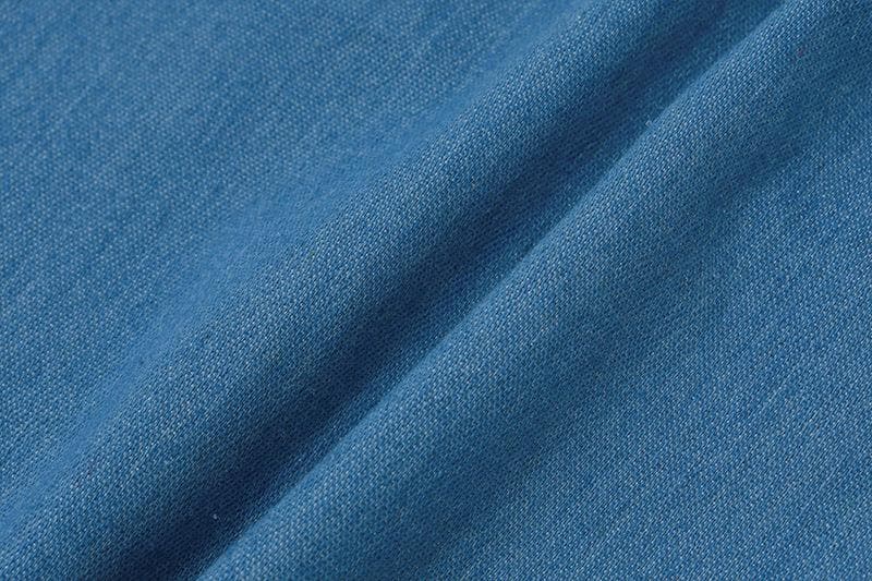 Takardar wando mai launin Denim ruched bowknot | Kayan Biki na Mata