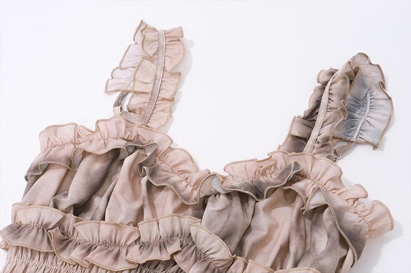 Riga mai kama da taye mai kama da ruffle taye mai kama da smocked sweetheart weight cami top | Kayan Biki na Mata