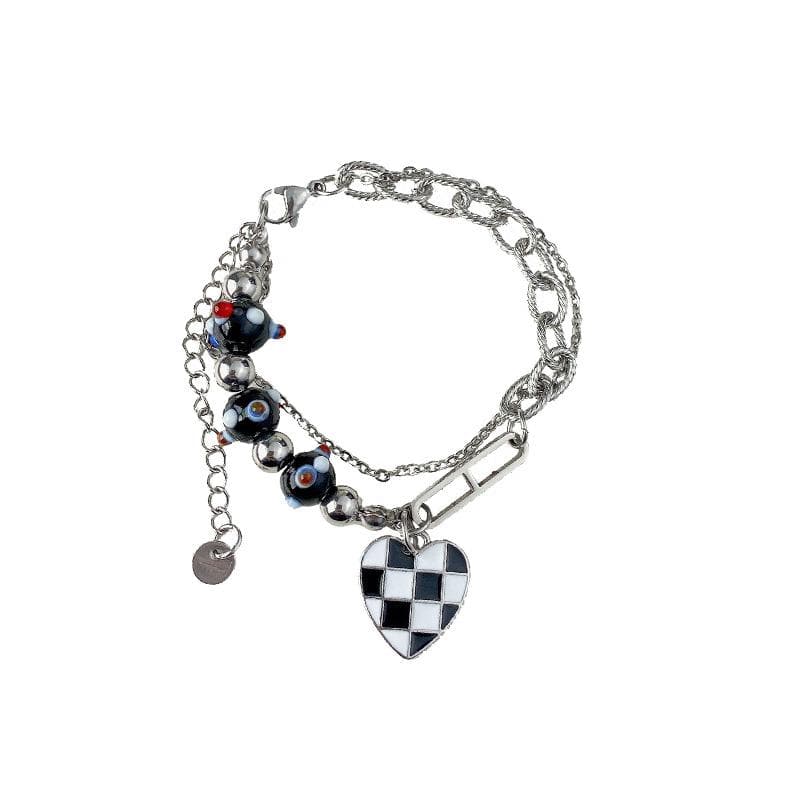 Heart pendant beaded bracelet  | Festival Outfits Women