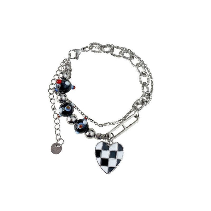Heart pendant beaded bracelet  | Festival Outfits Women