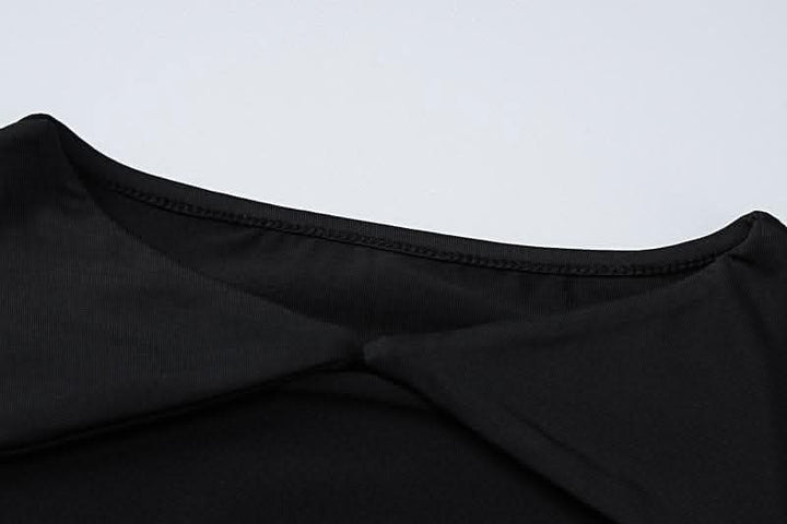Long sleeve crewneck gloves hollow out solid maxi skirt set-final-sale  | Festival Outfits Women