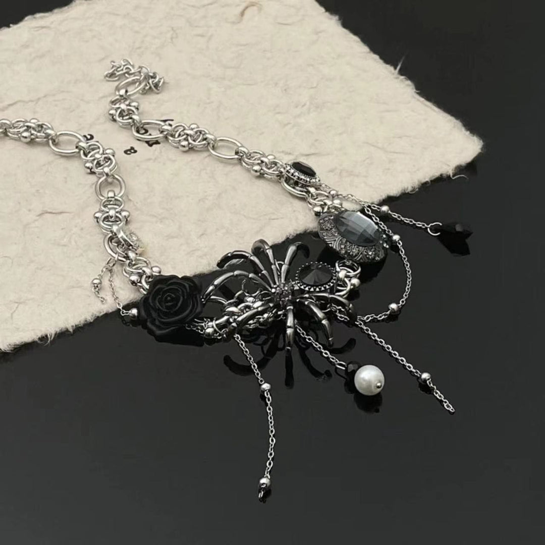 Sarkar sarkar ƙarfe mai siffar gizo-gizo mai siffar lu'u-lu'u | Kayan Biki na Mata