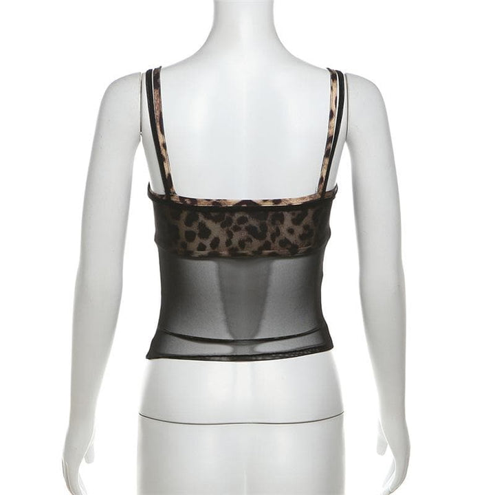 Leopard print mesh 2 piece top  | Festival Outfits Women  | Cheetah Print Top
