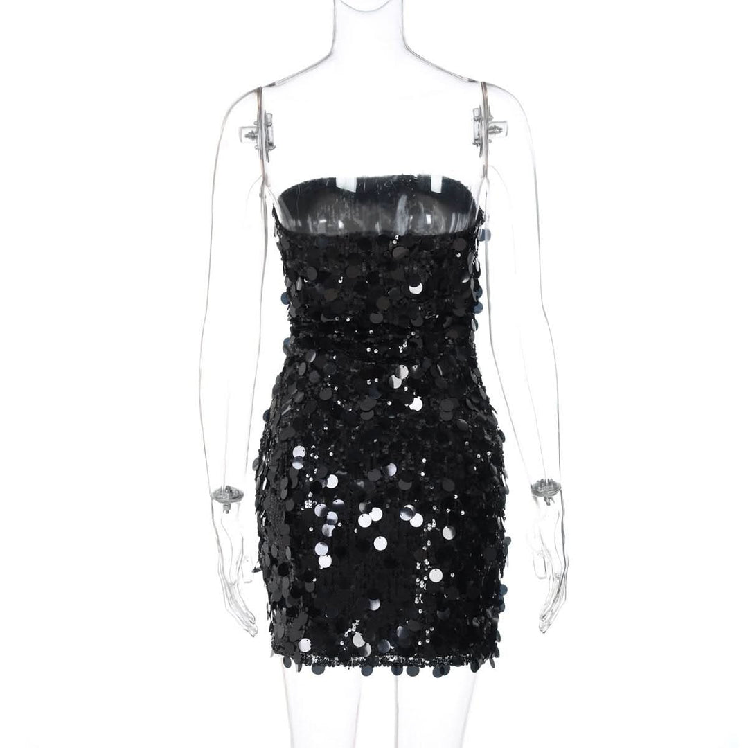 Glitter backless tube mini dress  | Festival Outfits Women