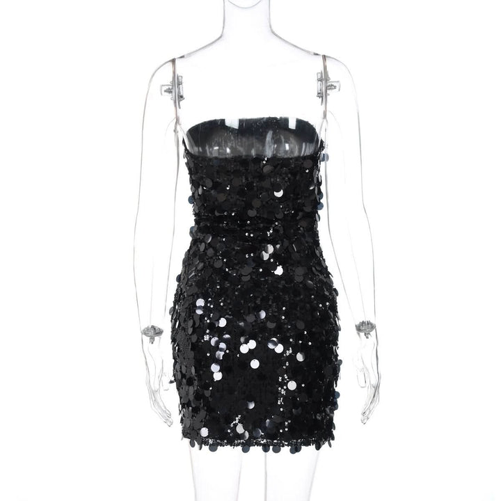 Glitter backless tube mini dress  | Festival Outfits Women