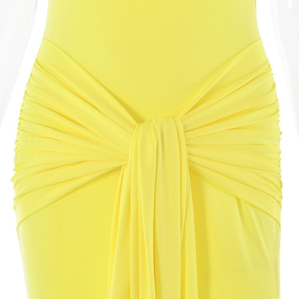 Riga mai kauri da aka yi da maxi mai kauri mara hannu | Kayan Biki na Mata