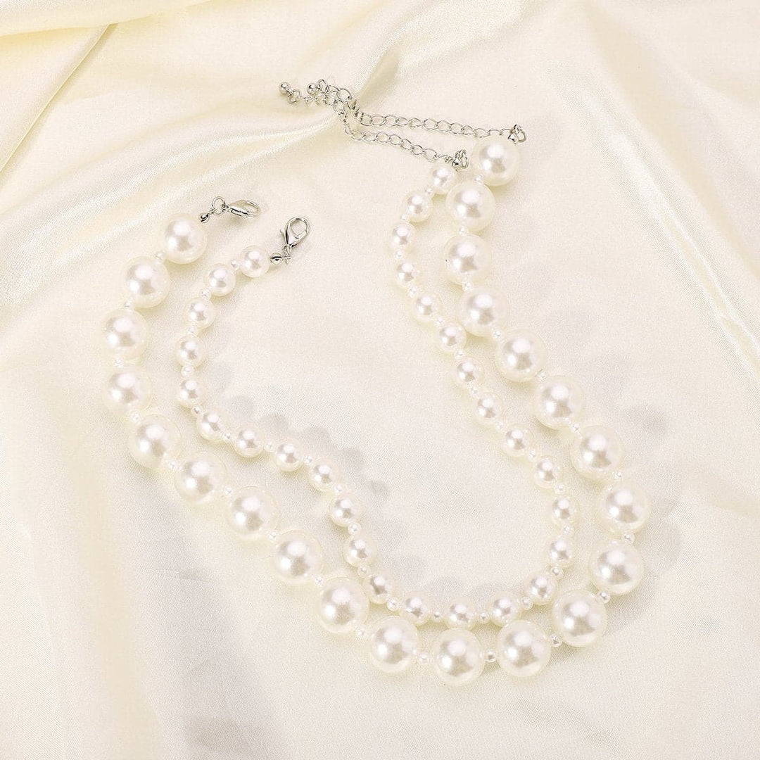 Beaded faux pearl layered choker necklace  | Festival Outfits Women