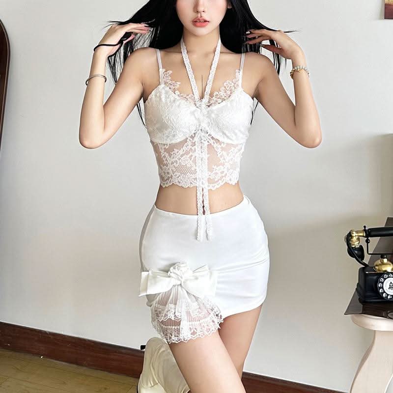 Halter v neck lace cami top  | Festival Outfits Women