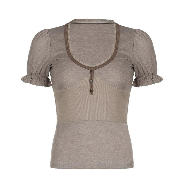 Rigunan gajeriyar riga mai maɓalli mai ɗaure da ribbed | Kayan Biki na Mata