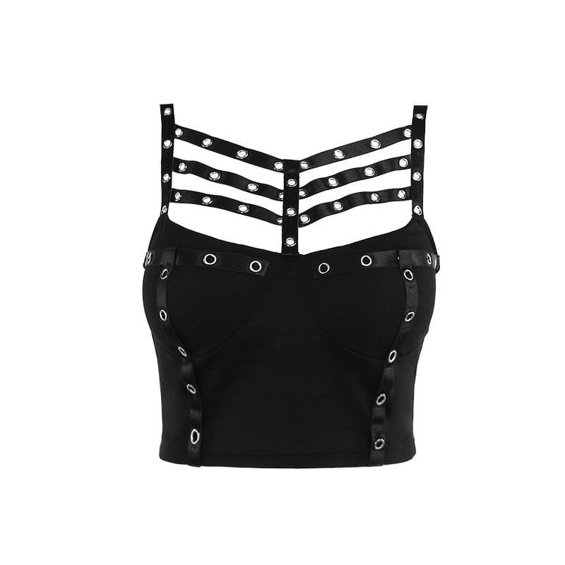 Hollow out backless solid sleeveless crop cut out top  | Festival Outfits Women