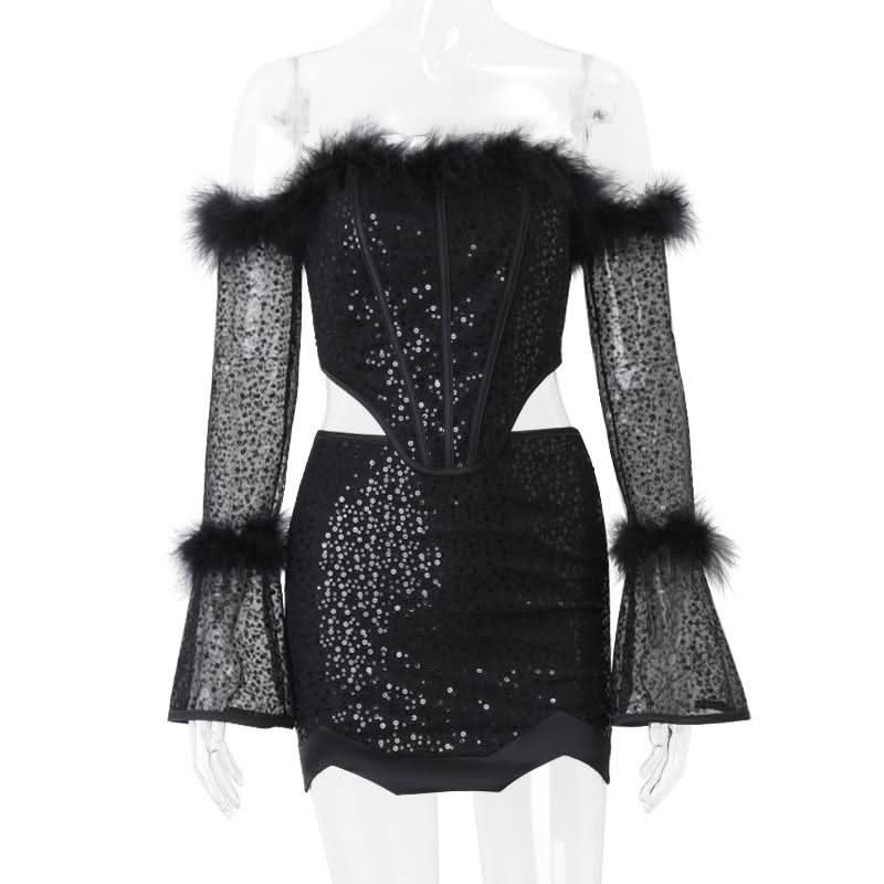 Glitter ruched zip-up solid mini skirt  | Festival Outfits Women