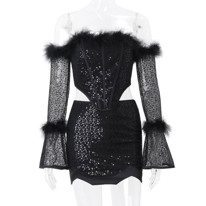 Glitter ruched zip-up solid mini skirt  | Festival Outfits Women