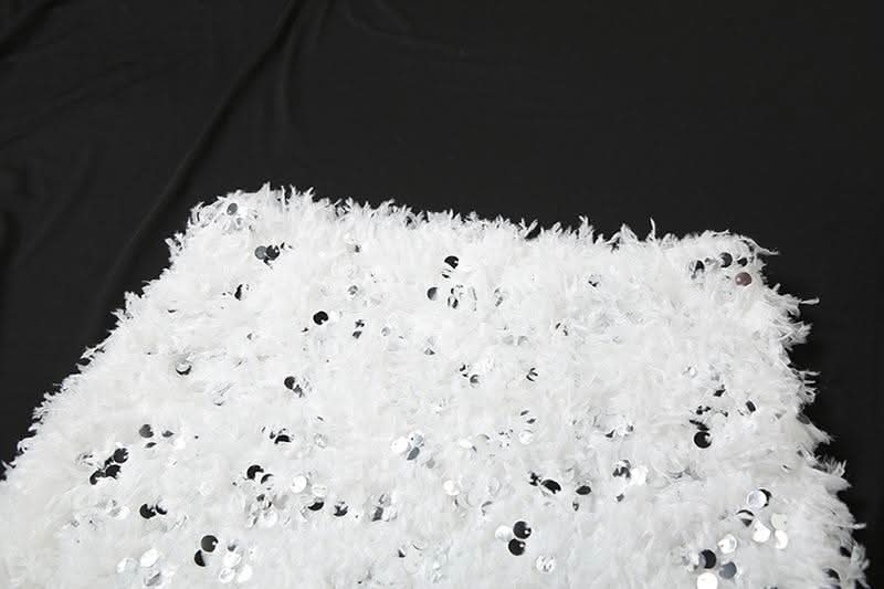 Glitter mesh patchwork fluffy maxi skirt  | Festival Outfits Women