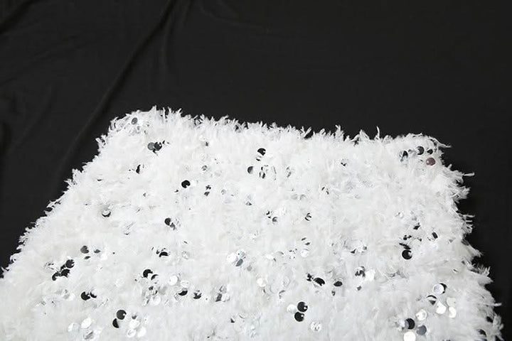 Glitter mesh patchwork fluffy maxi skirt  | Festival Outfits Women