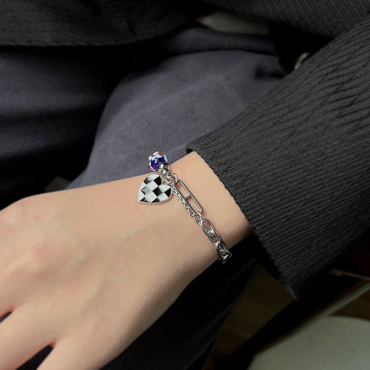 Heart pendant beaded bracelet  | Festival Outfits Women