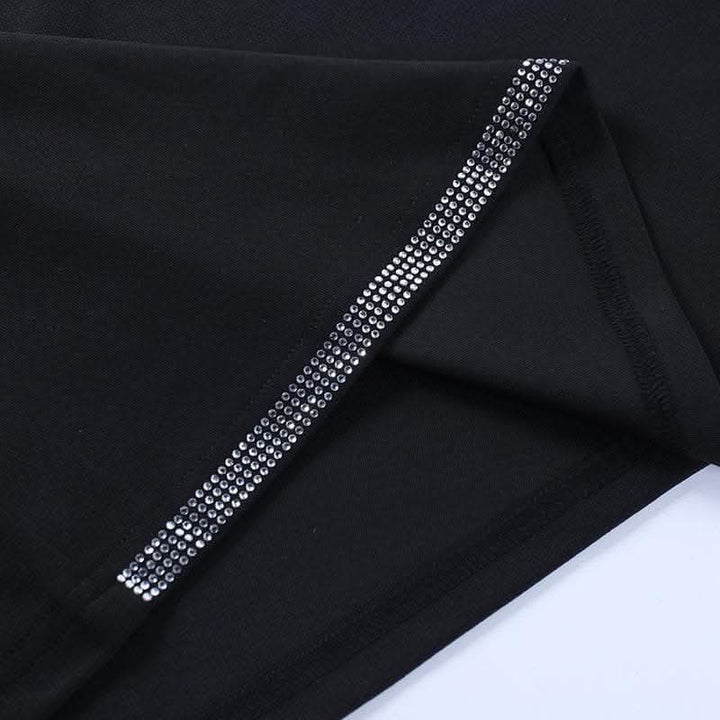 Long sleeve solid beaded sexy girl pattern mini dress-final-sale  | Festival Outfits Women