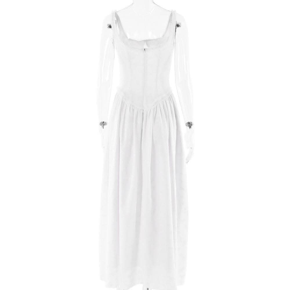 Sweetheart neck ruched textured ruffle cami maxi dress-final-sale  | Festival Outfits Women