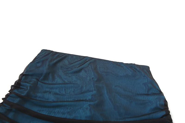 Ruched mesh patchwork maxi skirt  | Festival Outfits Women