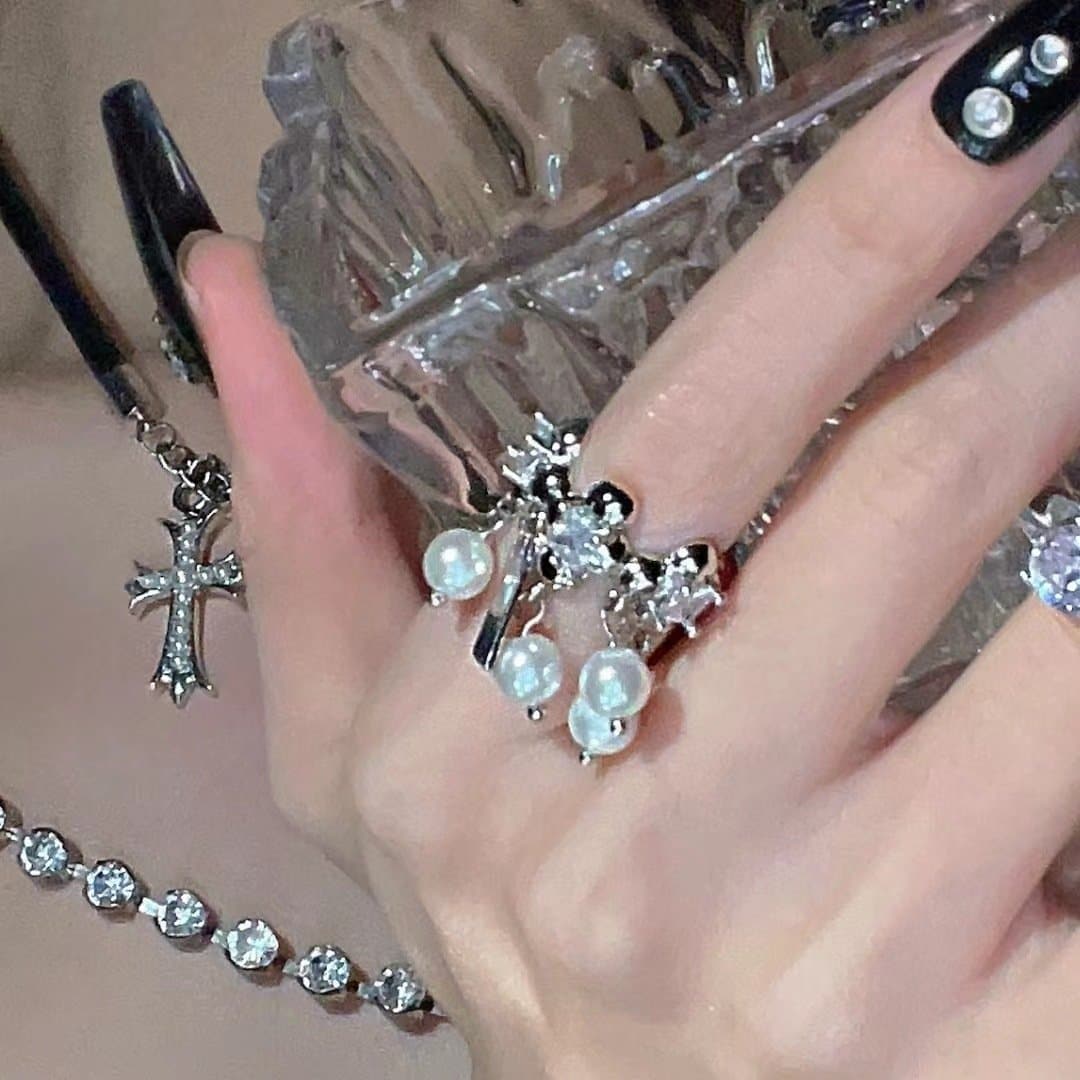 Zoben lu'u-lu'u mai daidaitawa da azurfa | Kayan Biki na Mata