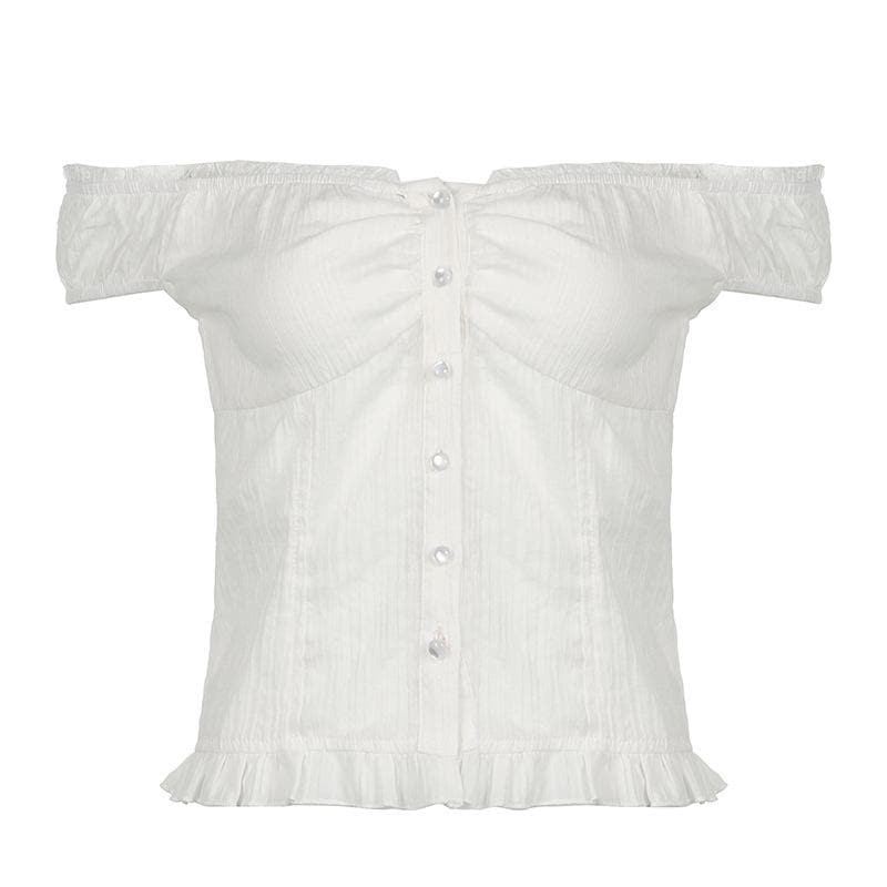 Rigar da aka yi da maɓalli mai lanƙwasa a kafada | Kayan Biki na Mata