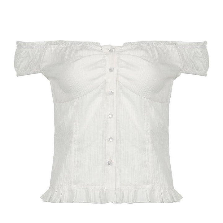 Rigar da aka yi da maɓalli mai lanƙwasa a kafada | Kayan Biki na Mata