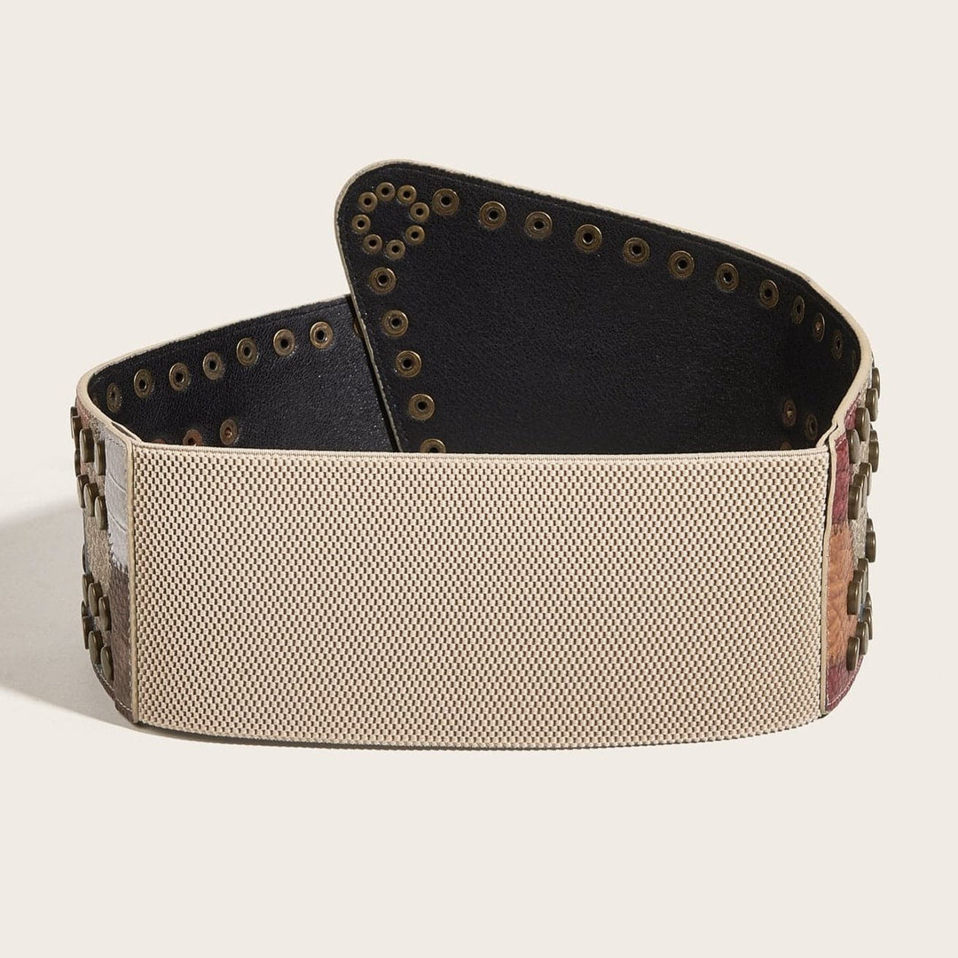 PU leather buckle adjustable patchwork belt  | Festival Outfits Women
