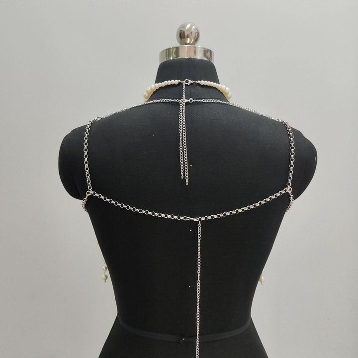 Halter pearls hollow out backless tassels cut out top  | Festival Outfits Women