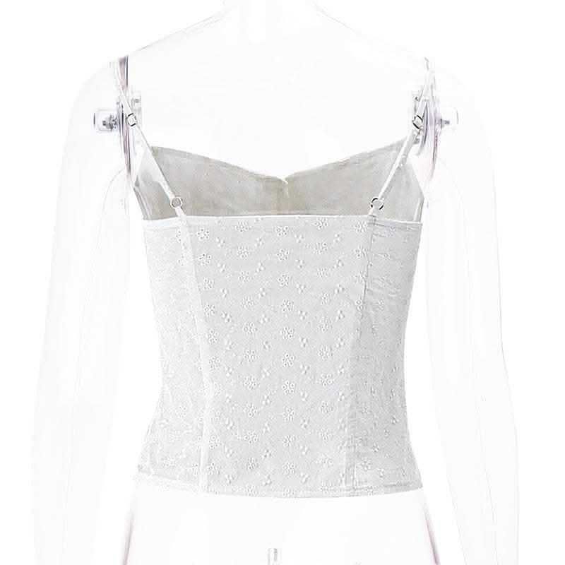 Textured pleated button slit solid backless cami top-final-sale  | Festival Outfits Women