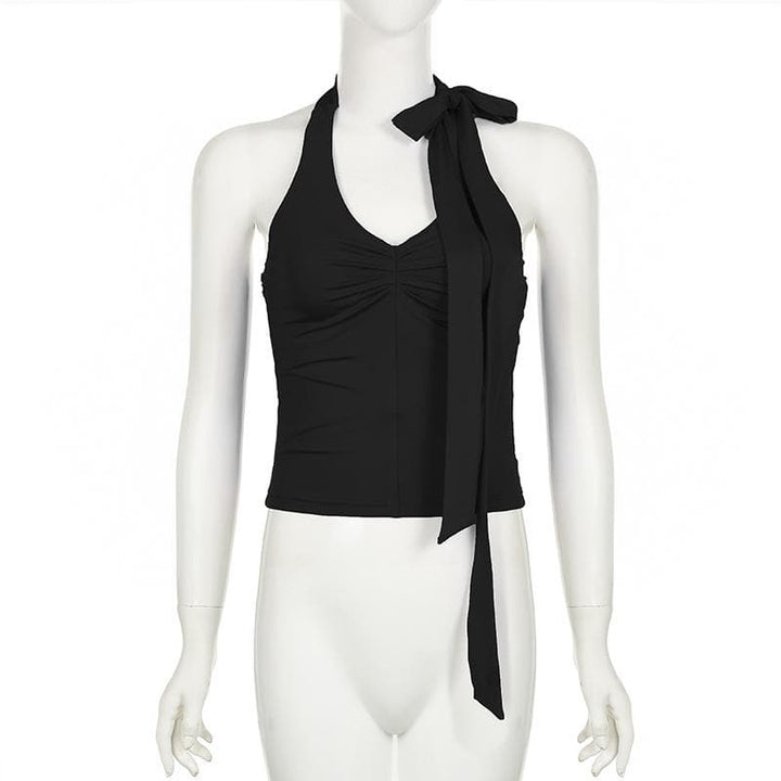 Riga mara baya mara kyau ta Halter mai ɗaure da wuyan da ba shi da kyau | Kayan Biki na Mata