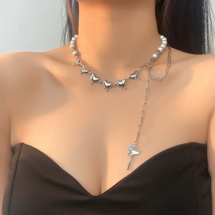 Layered heart beaded choker necklace  | Festival Outfits Women