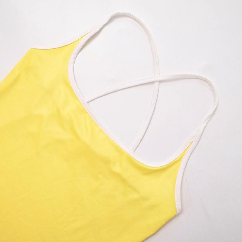 Gradient square neck backless contrast 2-way cami midi dress-final-sale  | Festival Outfits Women