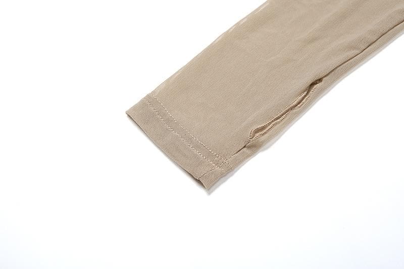 Hoodie gloves sheer mesh top  | Festival Outfits Women