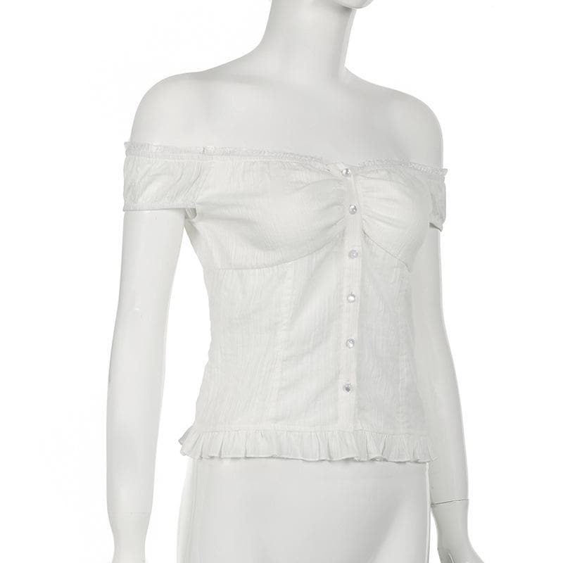 Rigar da aka yi da maɓalli mai lanƙwasa a kafada | Kayan Biki na Mata