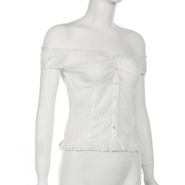 Rigar da aka yi da maɓalli mai lanƙwasa a kafada | Kayan Biki na Mata