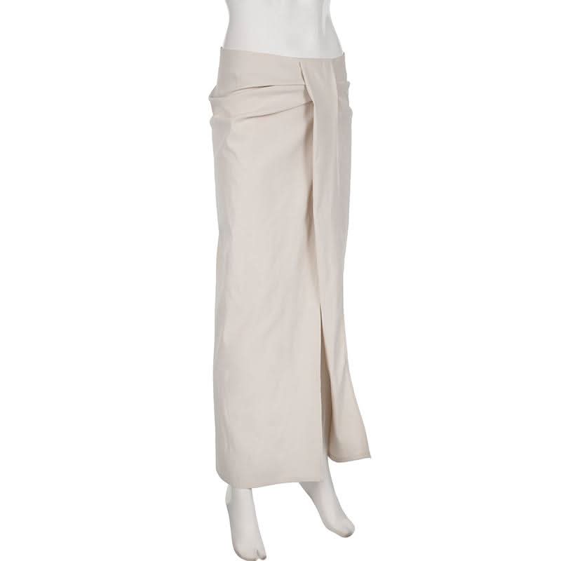 Slit zip-up solid maxi skirt  | Festival Outfits Women