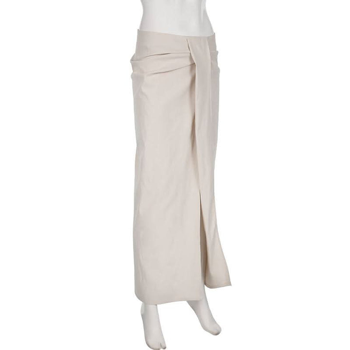 Slit zip-up solid maxi skirt  | Festival Outfits Women