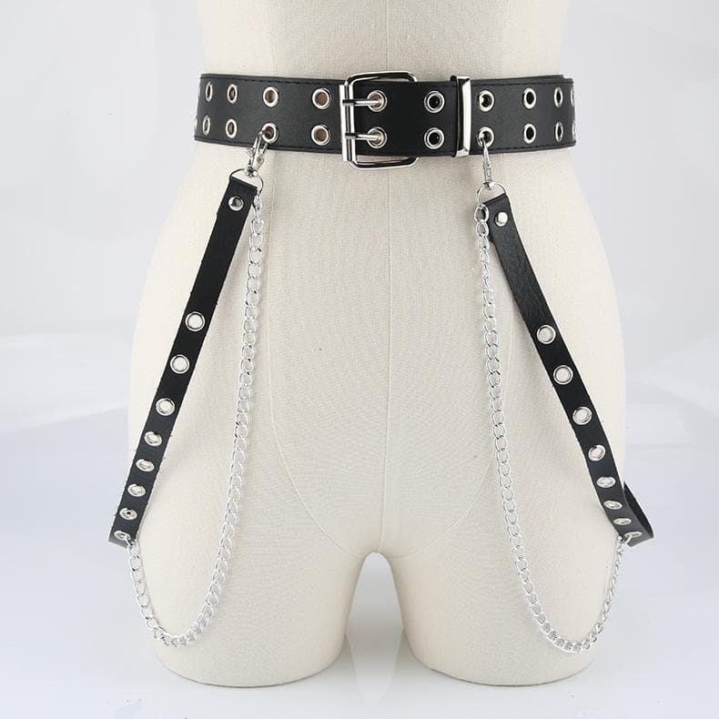 Layered adjustable metal chain belt  | Festival Outfits Women