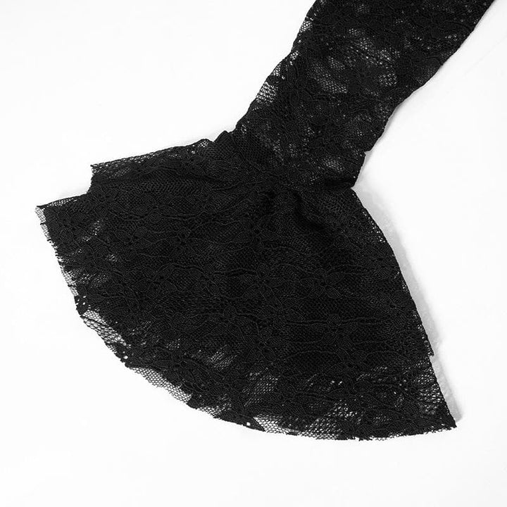 Riga mai dogon hannu mai lace mai kama da ruched | Kayan Biki na Mata