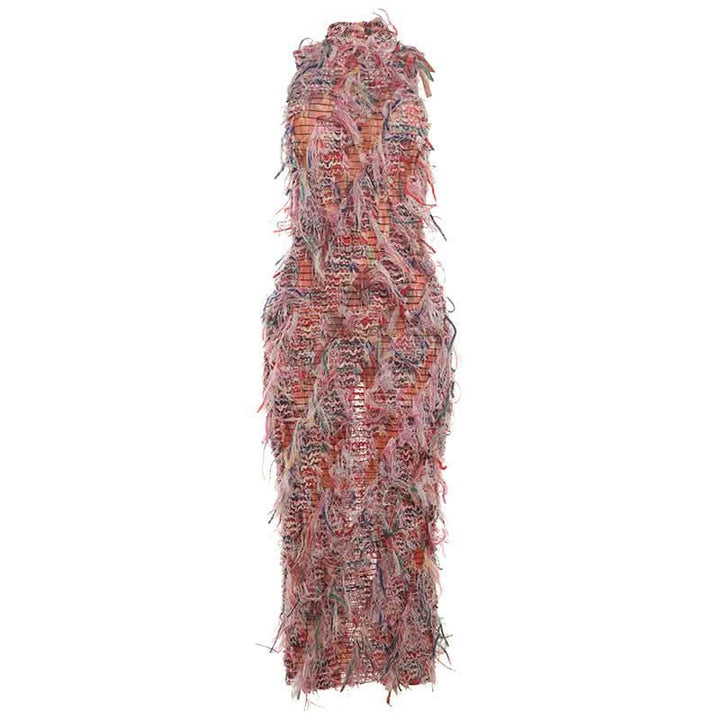 Sleeveless textured ruffle midi dress  | Festival Outfits Women