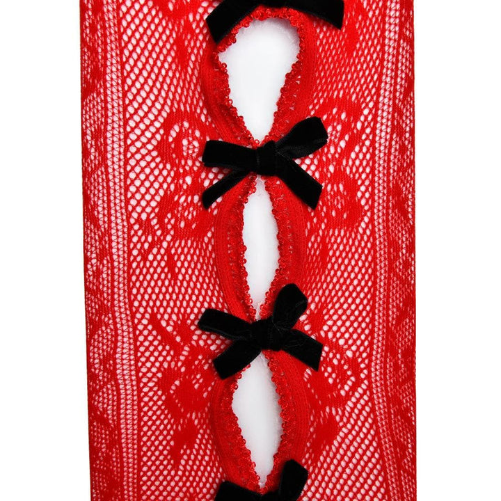 Lace hollow out bowknot contrast tights  | Festival Outfits Women