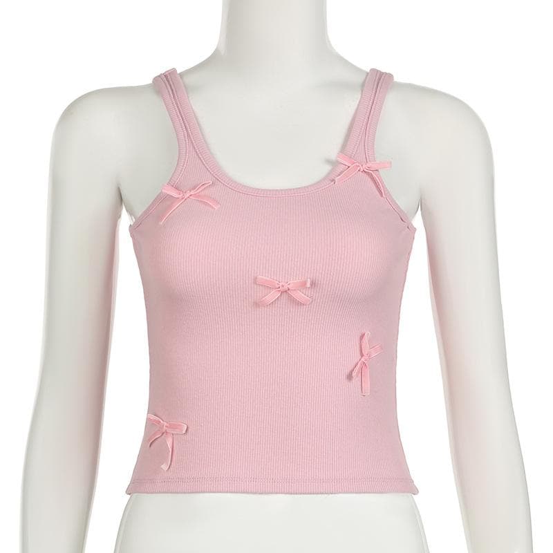 Rigar tanki mara baya mai kama da ta U neck bowknot | Kayan Biki na Mata