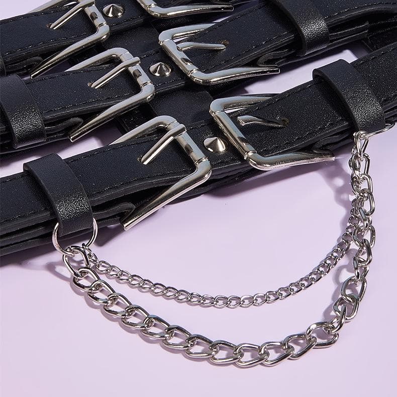 Layered metal chain buckle corset  | Festival Outfits Women