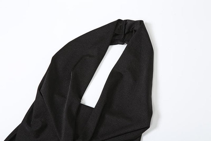 Cowl neck halter flower pattern mesh maxi dress  | Festival Outfits Women