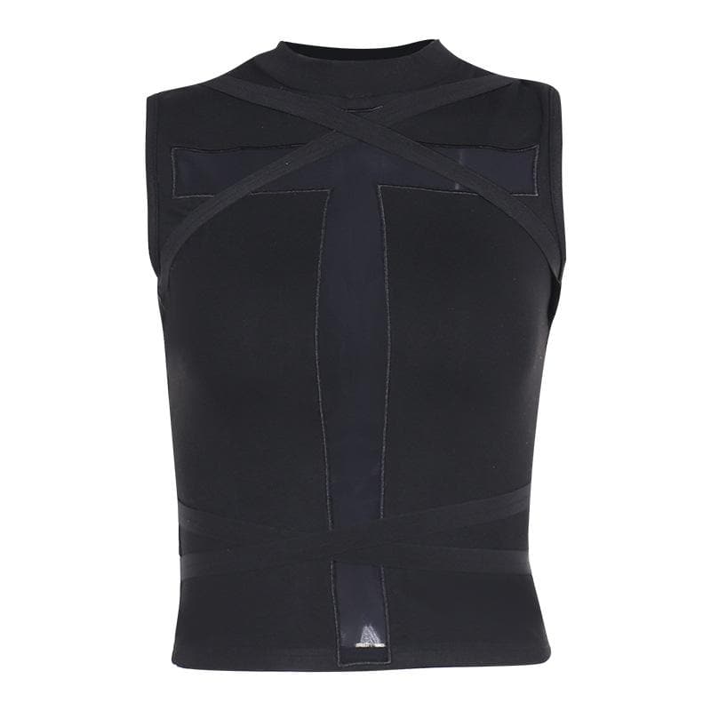 Tsarin tanki na Crewneck patchwork na gaba | Kayan Biki na Mata