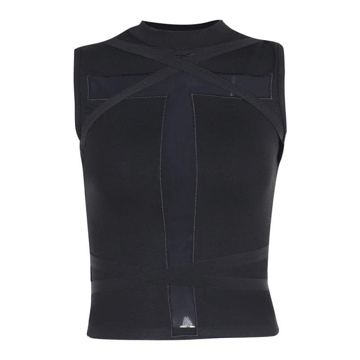 Tsarin tanki na Crewneck patchwork na gaba | Kayan Biki na Mata