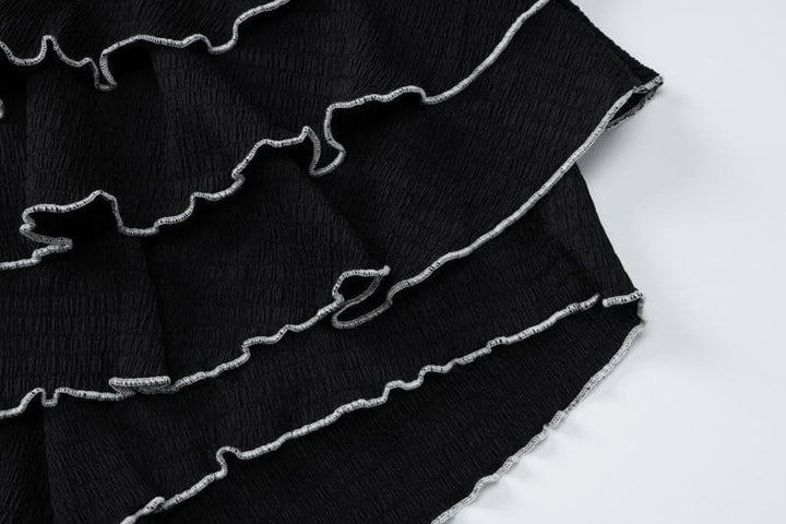 Bowknot ruched ruffle tube mini skirt set  | Festival Outfits Women