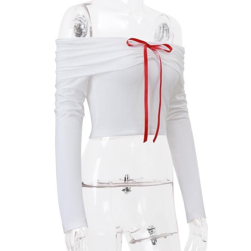 Ribbon dogon hannu mai kauri daga kafada | Kayan Biki na Mata