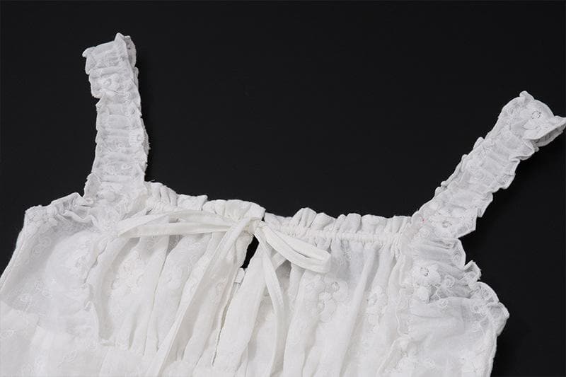 Rigar midi mai laushi da aka yi da zaren zane mai ruffle | Kayan Biki na Mata